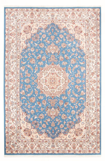 Täbriz - 50 Raj Teppich 197x298cm - Perserteppich - hellblau