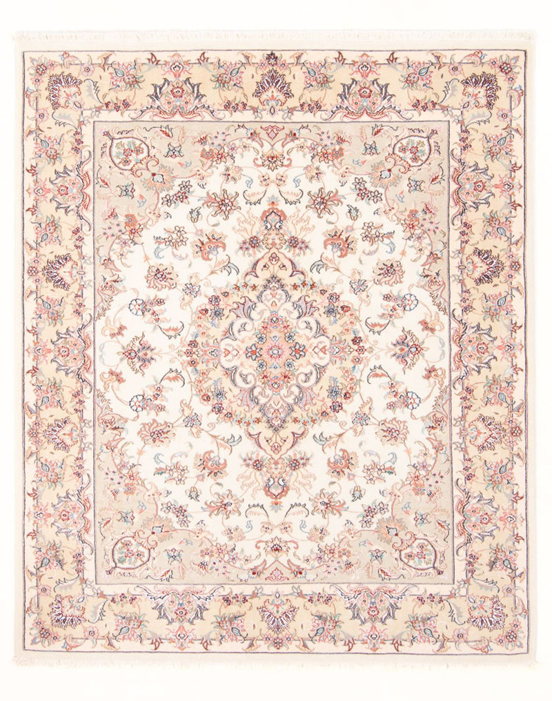 Täbriz - 50 Raj Teppich 150x195cm - Perserteppich - creme