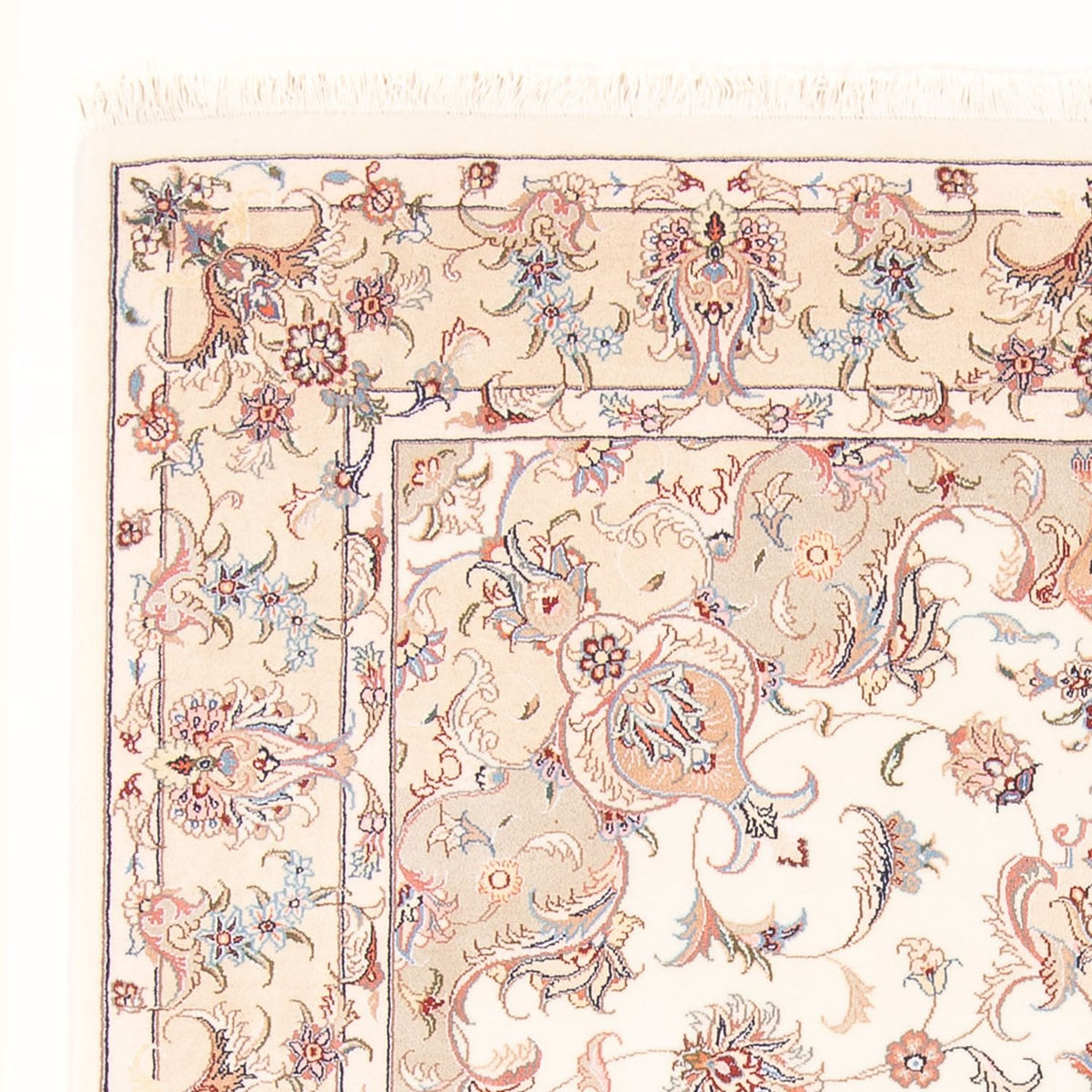 Täbriz - 50 Raj Teppich 148x198cm - Perserteppich - creme