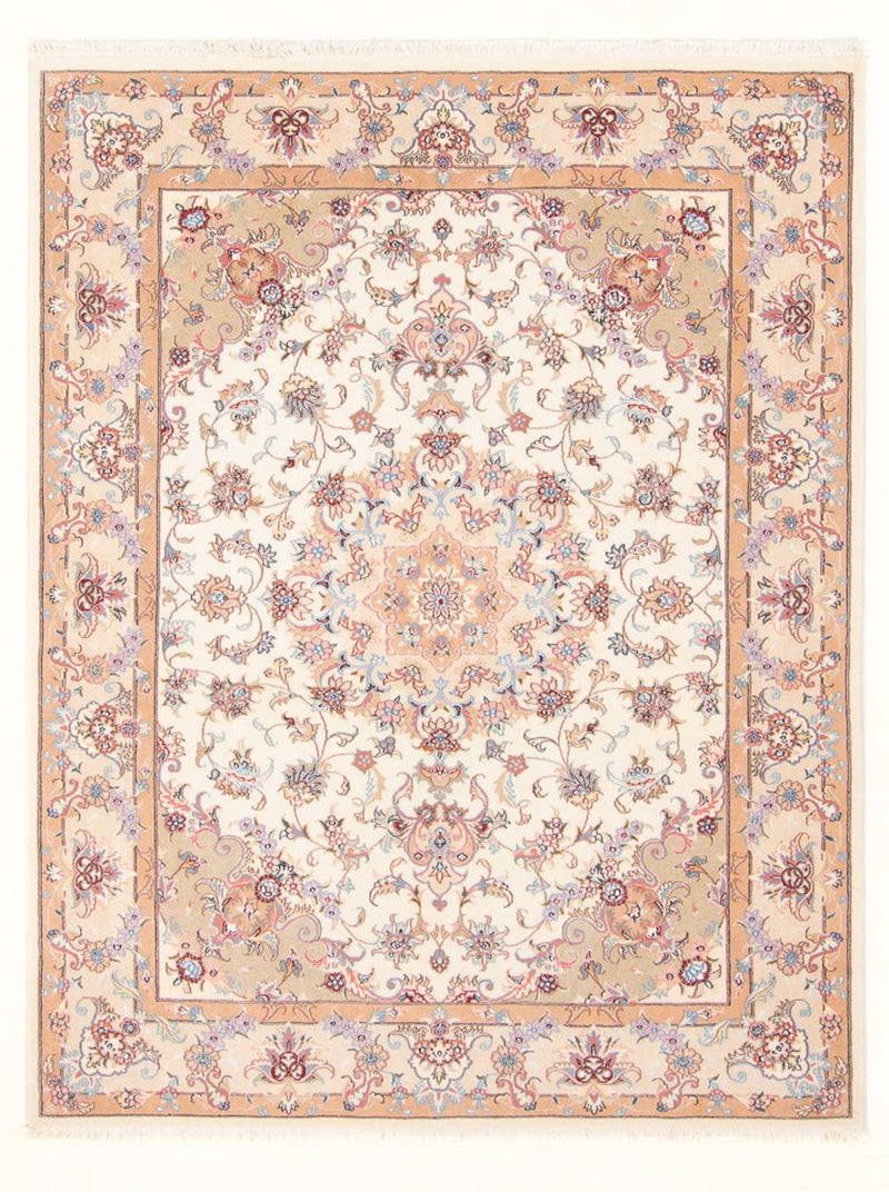 Täbriz - 50 Raj Teppich 147x195cm - Perserteppich - creme