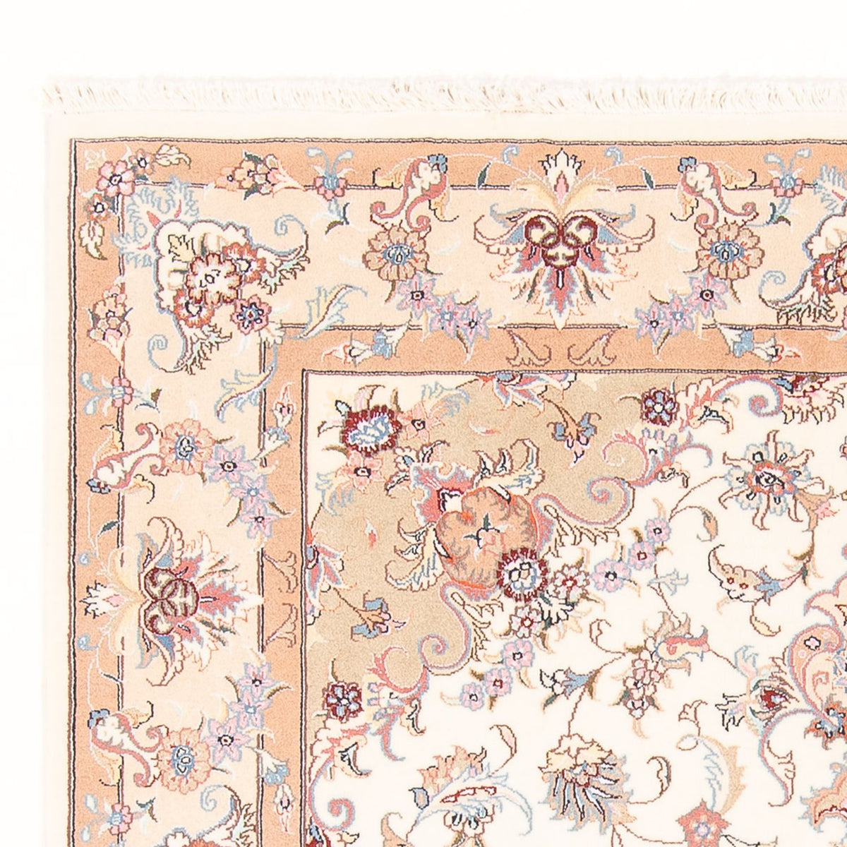 Täbriz - 50 Raj Teppich 147x195cm - Perserteppich - creme