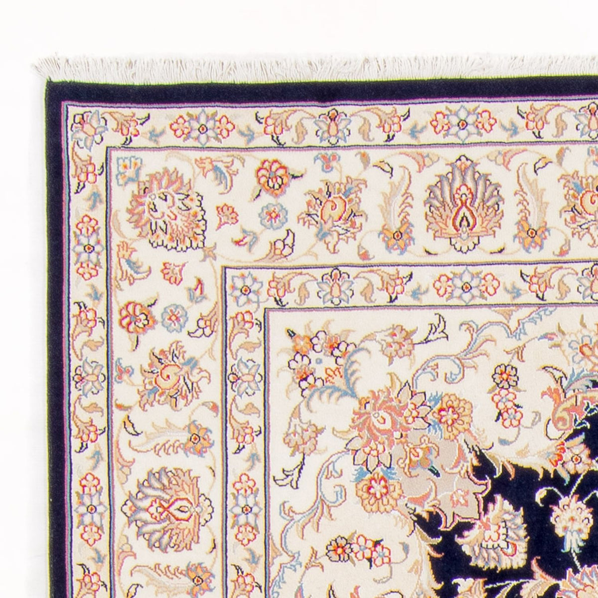 Täbriz - 50 Raj Teppich 170x235cm - Perserteppich - dunkelblau