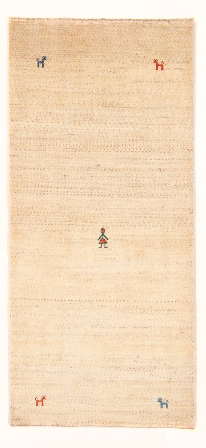 Gabbeh Persisch Teppich 82x171cm - Perserteppich Wollteppich - creme