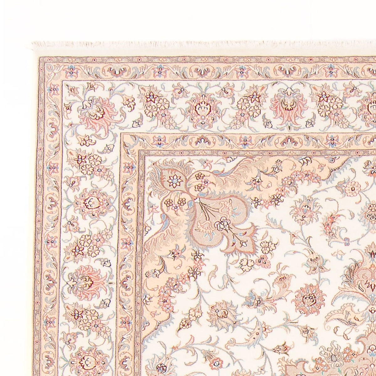 Täbriz - 50 Raj Teppich 198x252cm - Perserteppich - creme