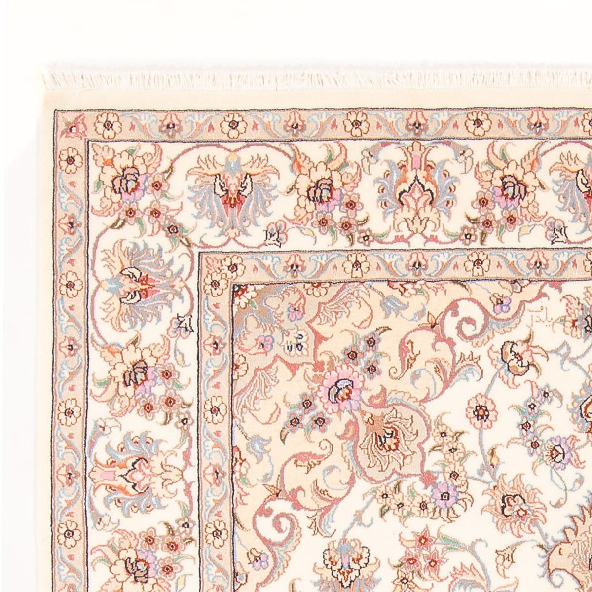 Täbriz - 50 Raj Teppich 149x207cm - Perserteppich - creme