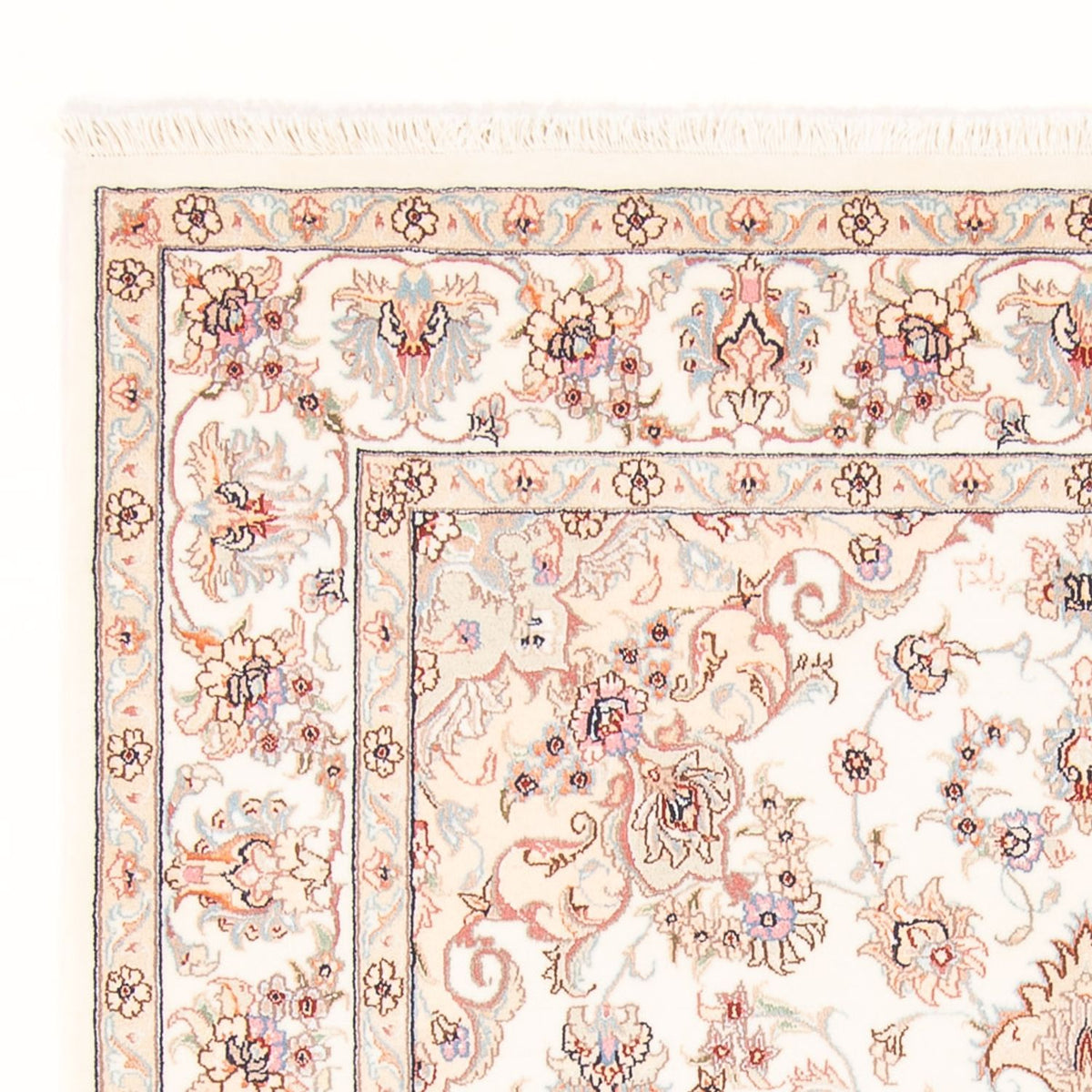 Täbriz - 50 Raj Teppich 147x204cm - Perserteppich - creme
