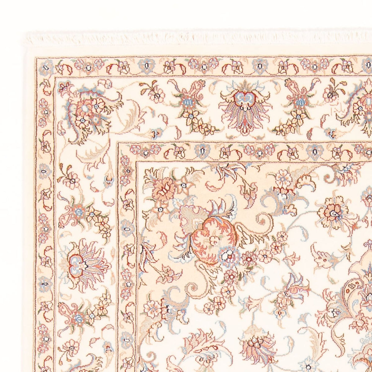 Täbriz - 50 Raj Teppich 149x198cm - Perserteppich - creme