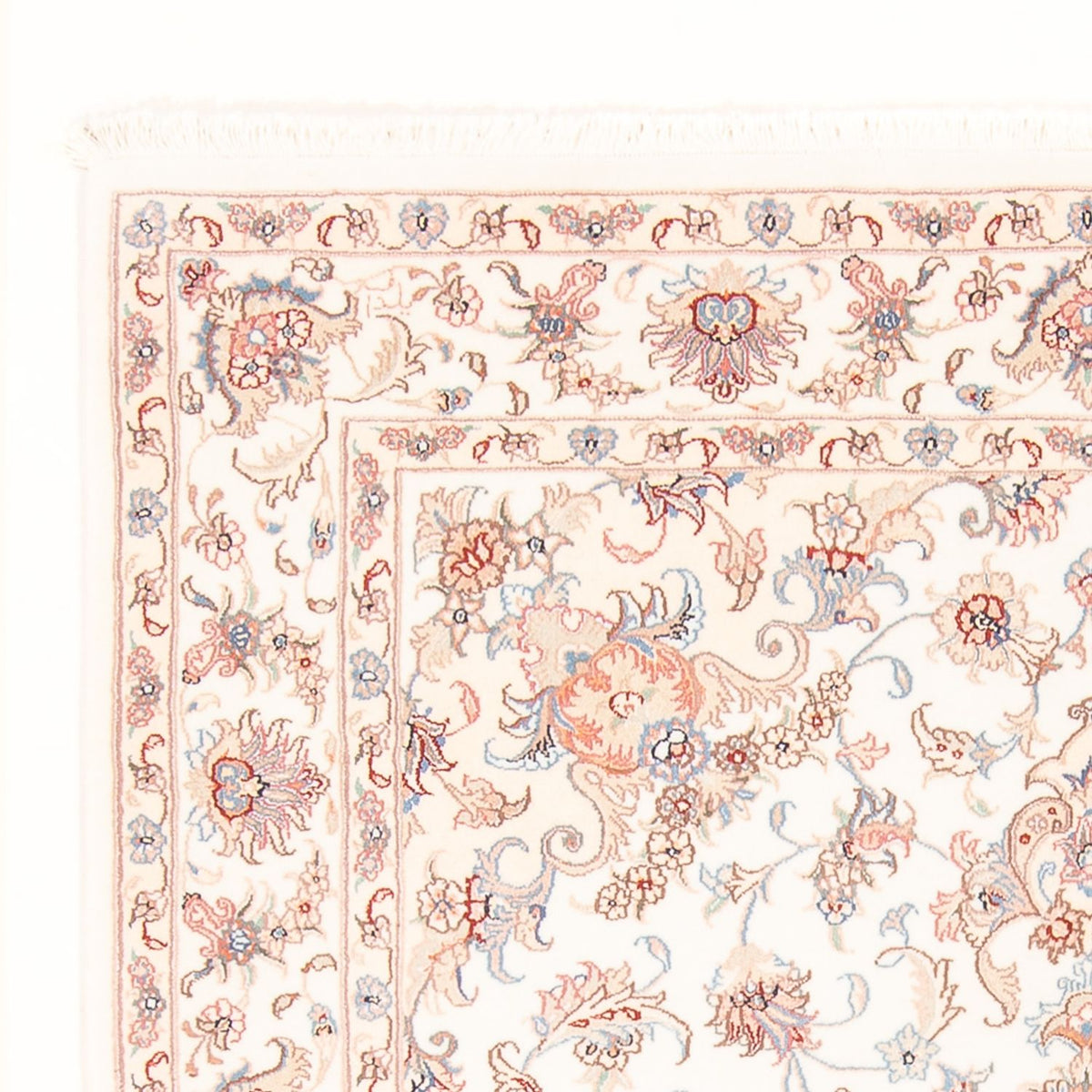 Täbriz - 50 Raj Teppich 150x188cm - Perserteppich - creme