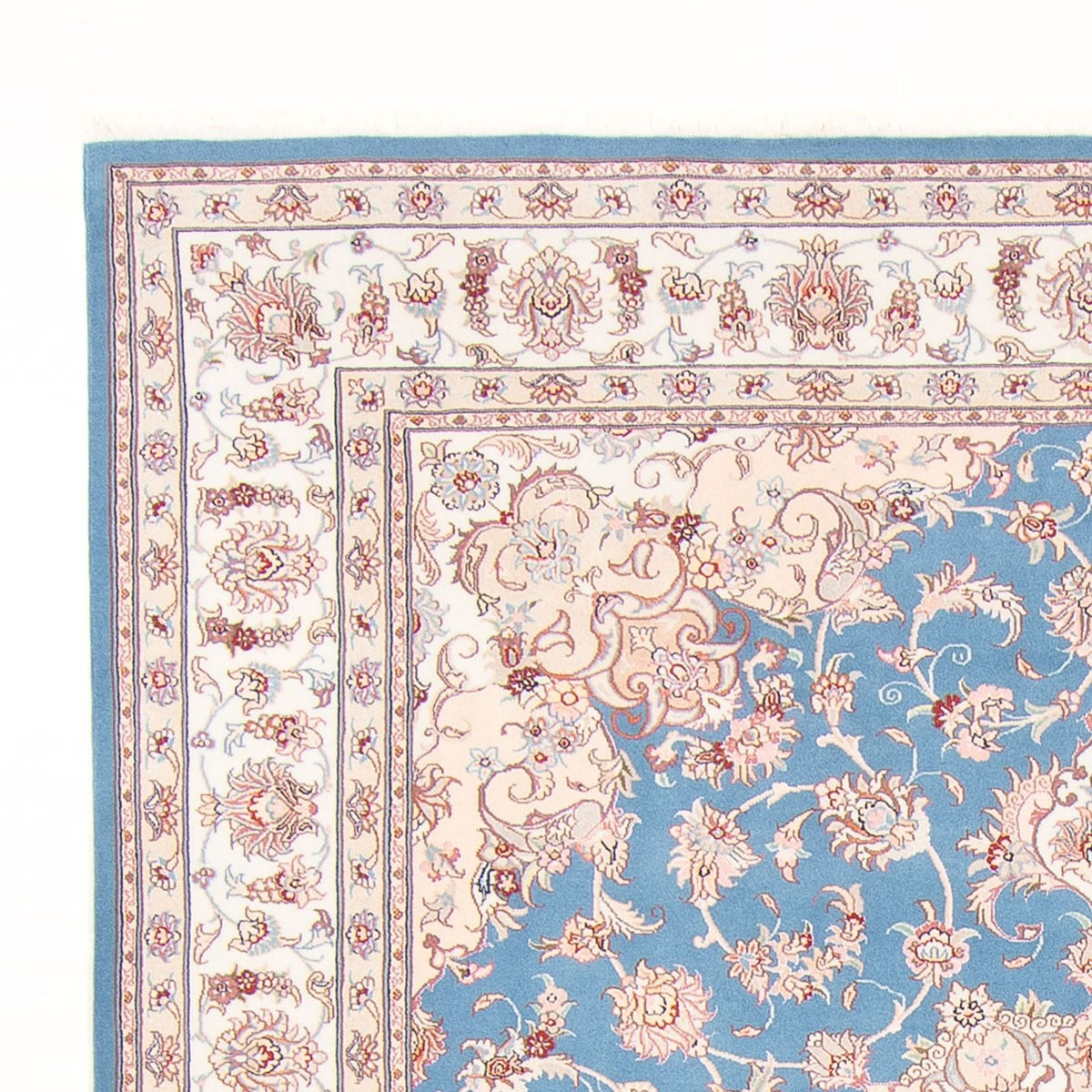 Täbriz - 50 Raj Teppich 197x253cm - Perserteppich - hellblau