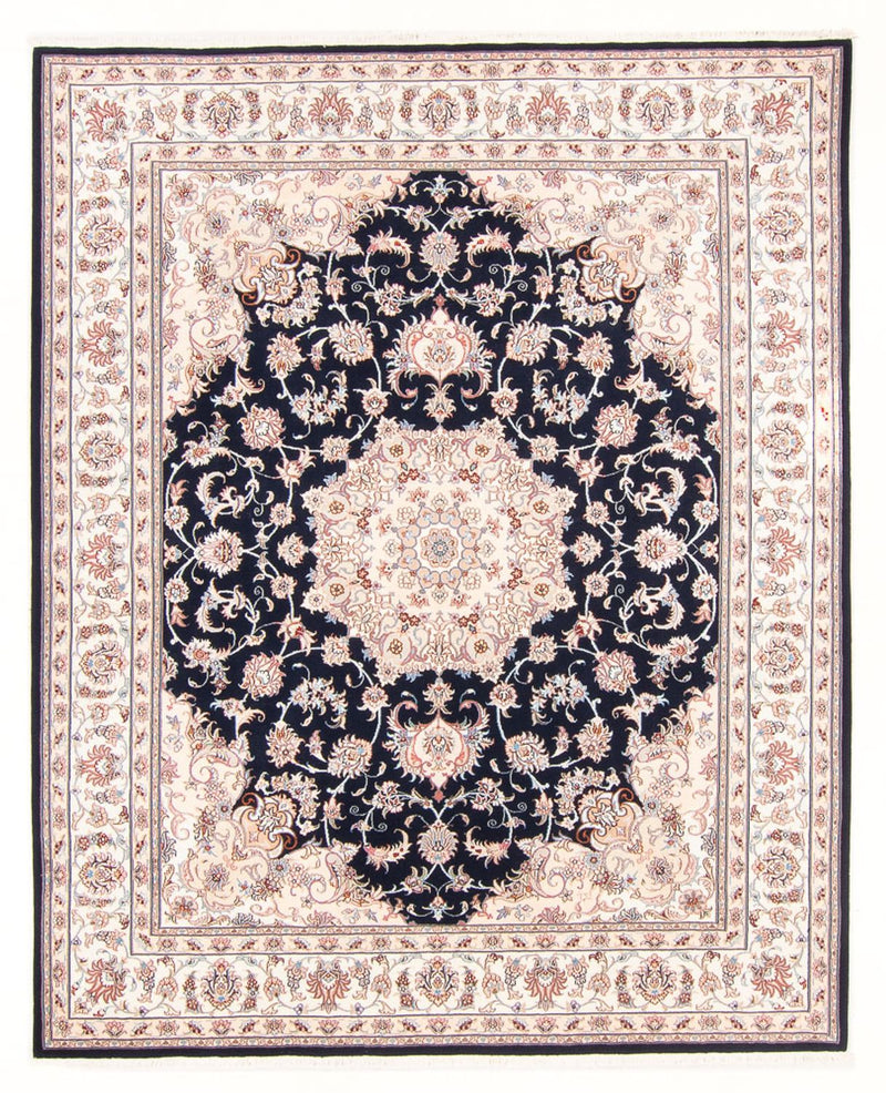 Täbriz - 50 Raj Teppich 198x250cm - Perserteppich - dunkelblau