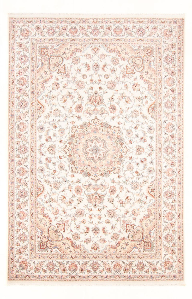 Täbriz - 50 Raj Teppich 198x305cm - Perserteppich - creme