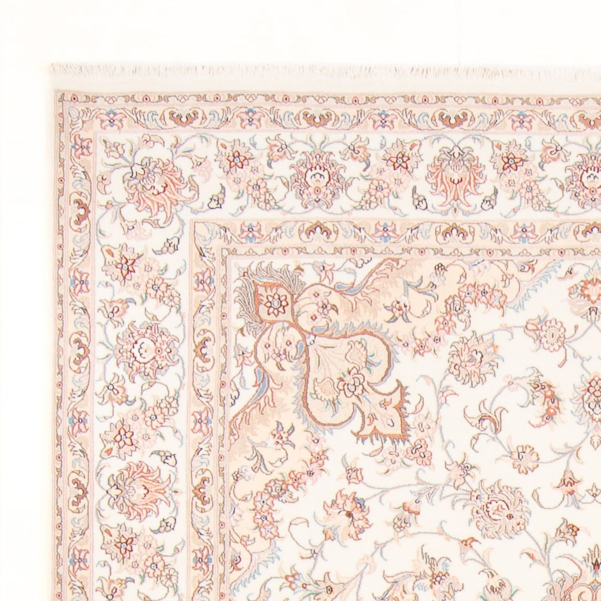 Täbriz - 50 Raj Teppich 198x305cm - Perserteppich - creme