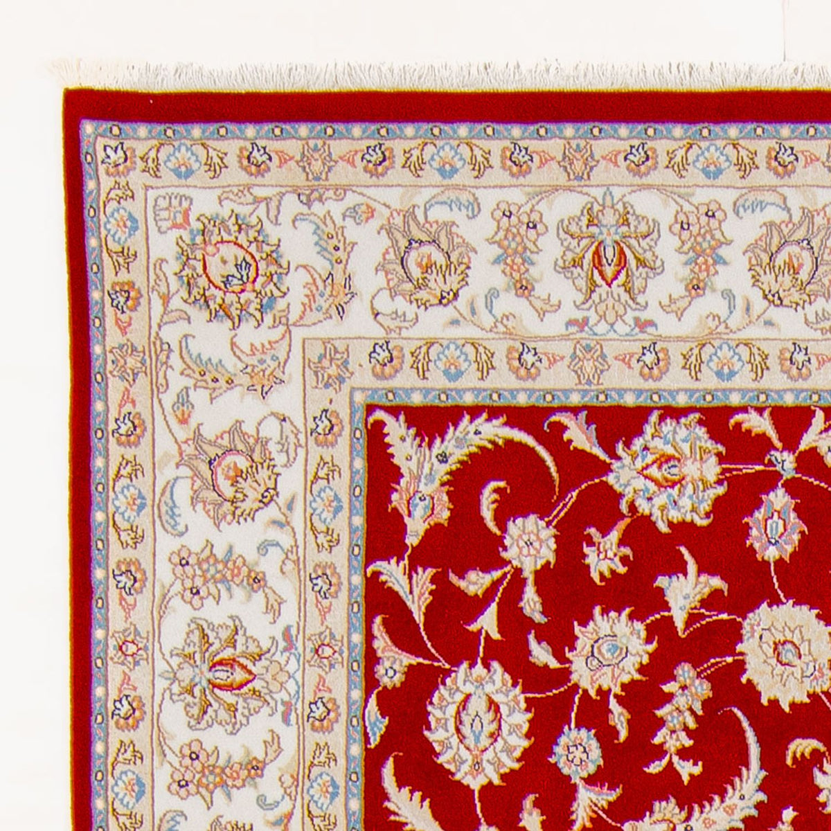 Täbriz - 50 Raj Teppich 168x237cm - Perserteppich - rot