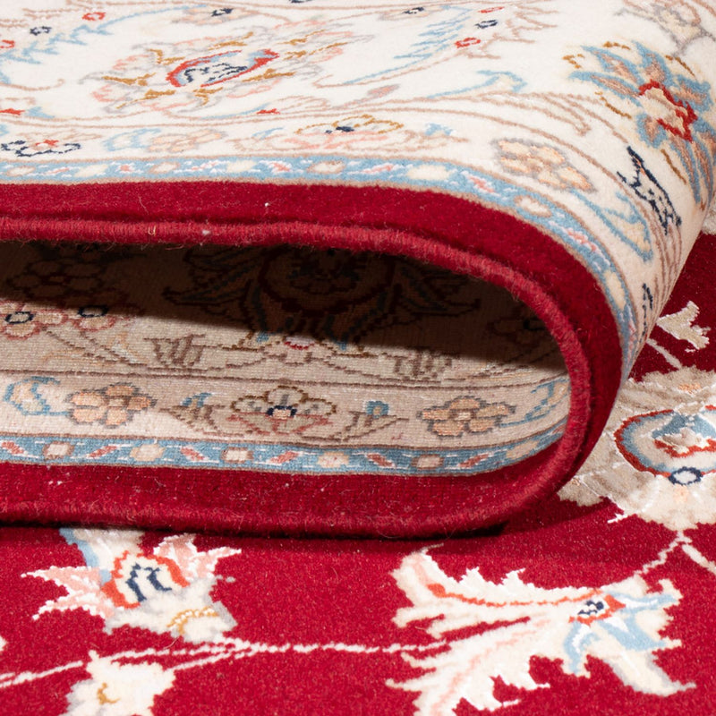 Täbriz - 50 Raj Teppich 150x200cm - Perserteppich - rot