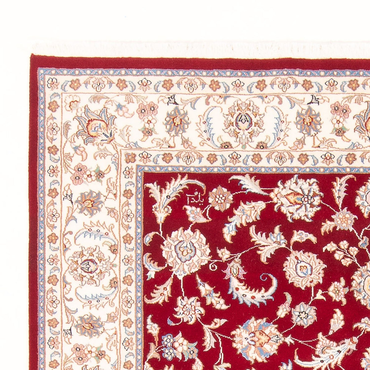 Täbriz - 50 Raj Teppich 148x200cm - Perserteppich - rot