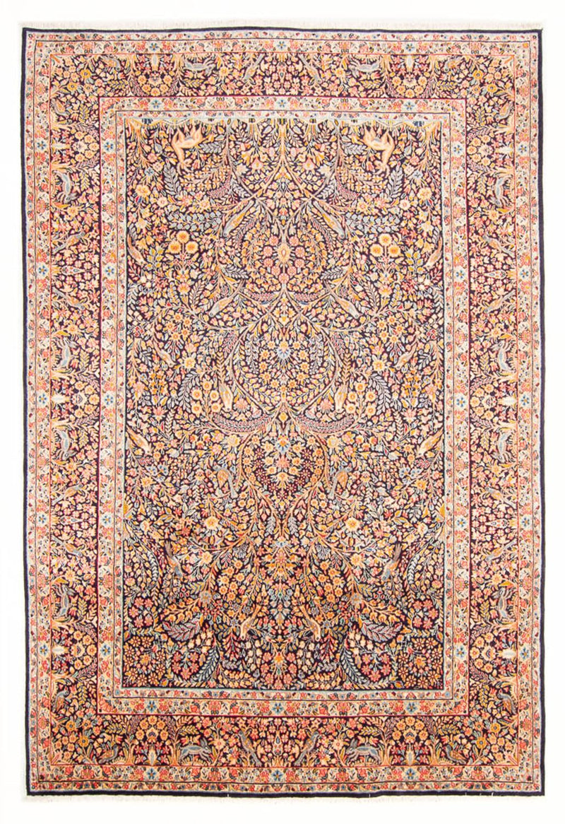Kerman Teppich 195x295cm - Perserteppich - dunkelblau
