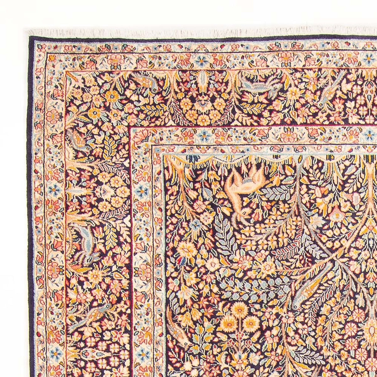 Kerman Teppich 195x295cm - Perserteppich - dunkelblau