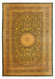 Ghom - Seide Teppich 196x294cm - Perserteppich - olivgrün