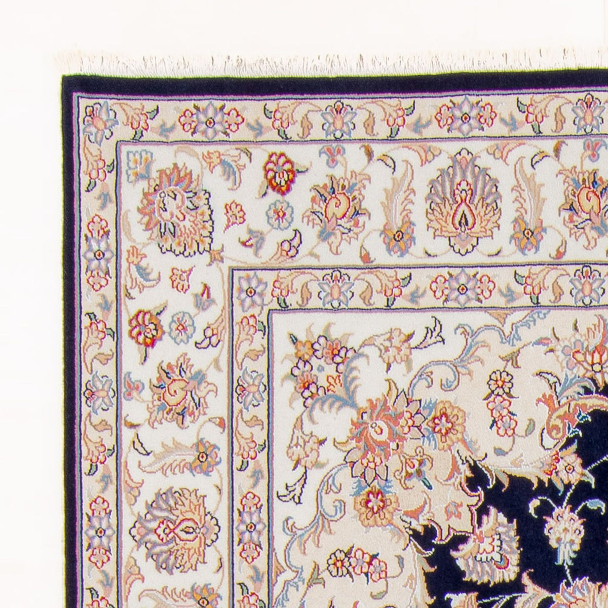 Täbriz - 50 Raj Teppich 167x245cm - Perserteppich - dunkelblau