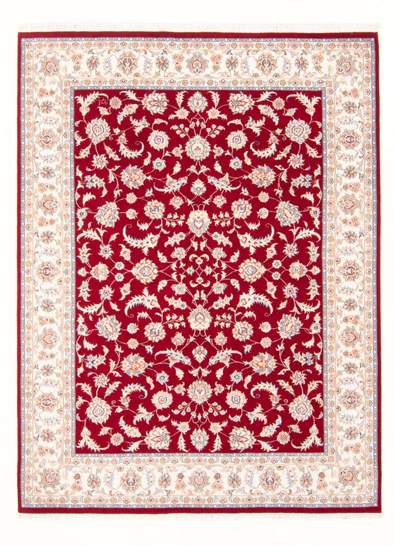 Täbriz - 50 Raj Teppich 150x203cm - Perserteppich - rot