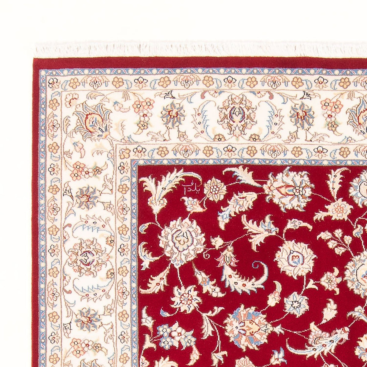 Täbriz - 50 Raj Teppich 150x203cm - Perserteppich - rot