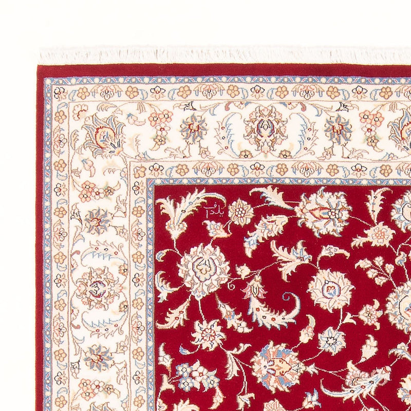 Täbriz - 50 Raj Teppich 150x203cm - Perserteppich - rot