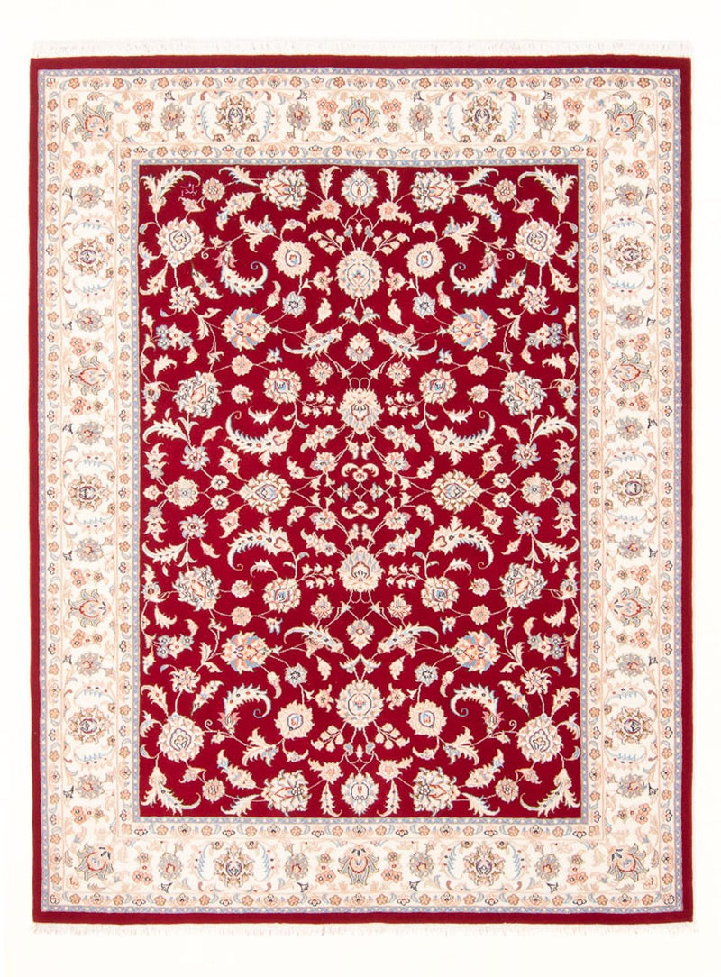 Täbriz - 50 Raj Teppich 148x202cm - Perserteppich - rot