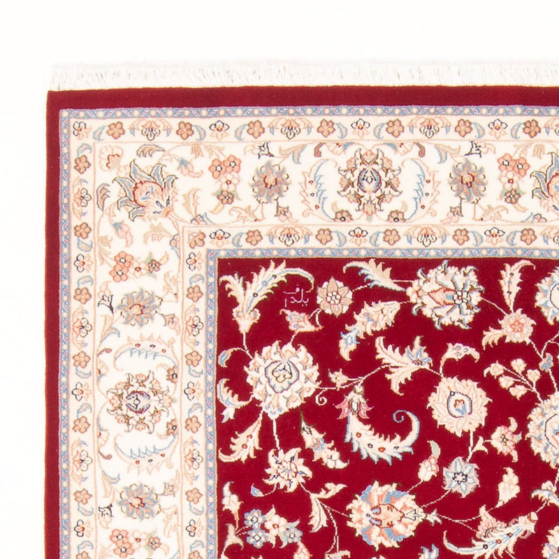 Täbriz - 50 Raj Teppich 148x202cm - Perserteppich - rot