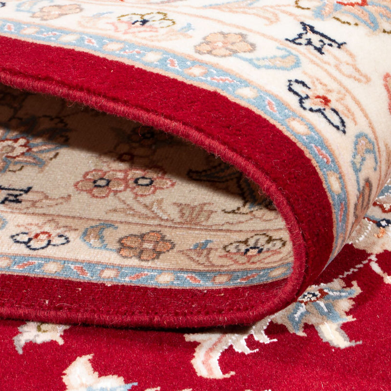 Täbriz - 50 Raj Teppich 148x202cm - Perserteppich - rot