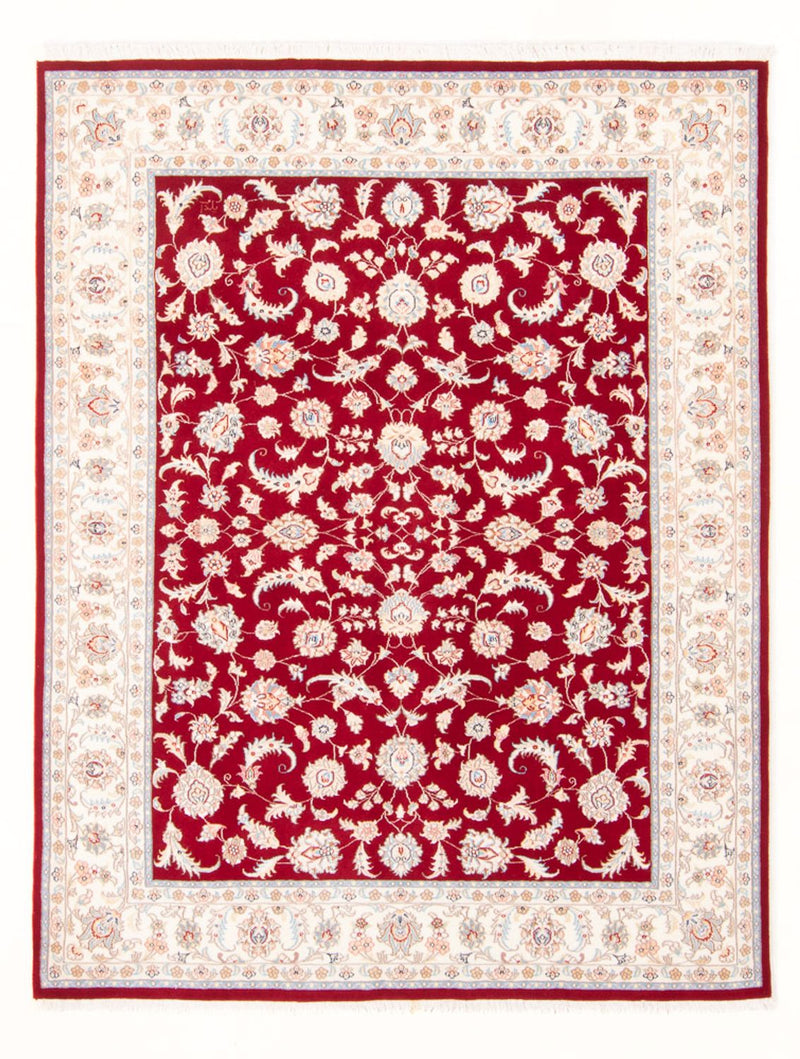 Täbriz - 50 Raj Teppich 150x200cm - Perserteppich - rot