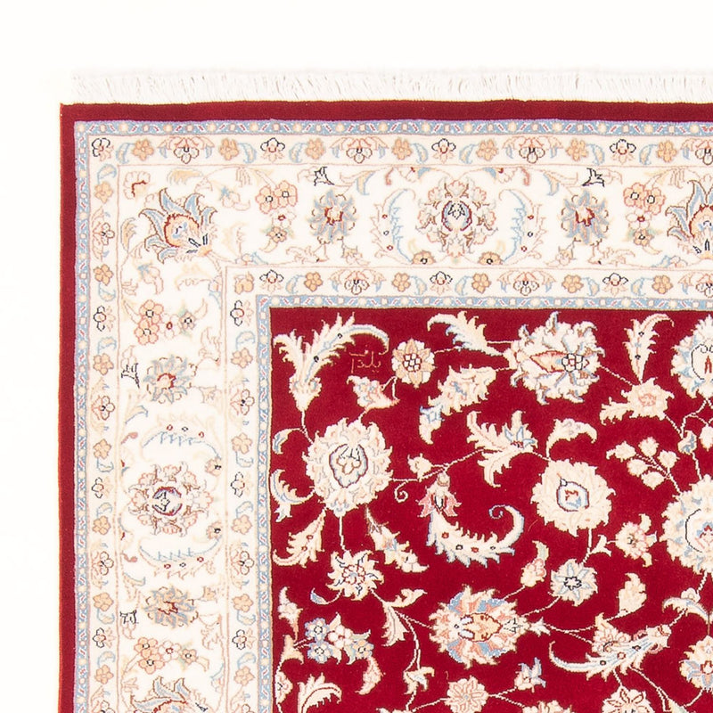 Täbriz - 50 Raj Teppich 150x200cm - Perserteppich - rot
