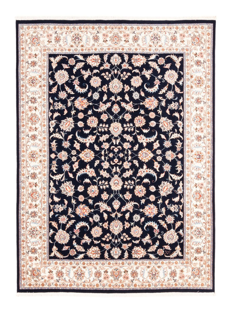 Täbriz Teppich 150x200cm - Perserteppich - dunkelblau