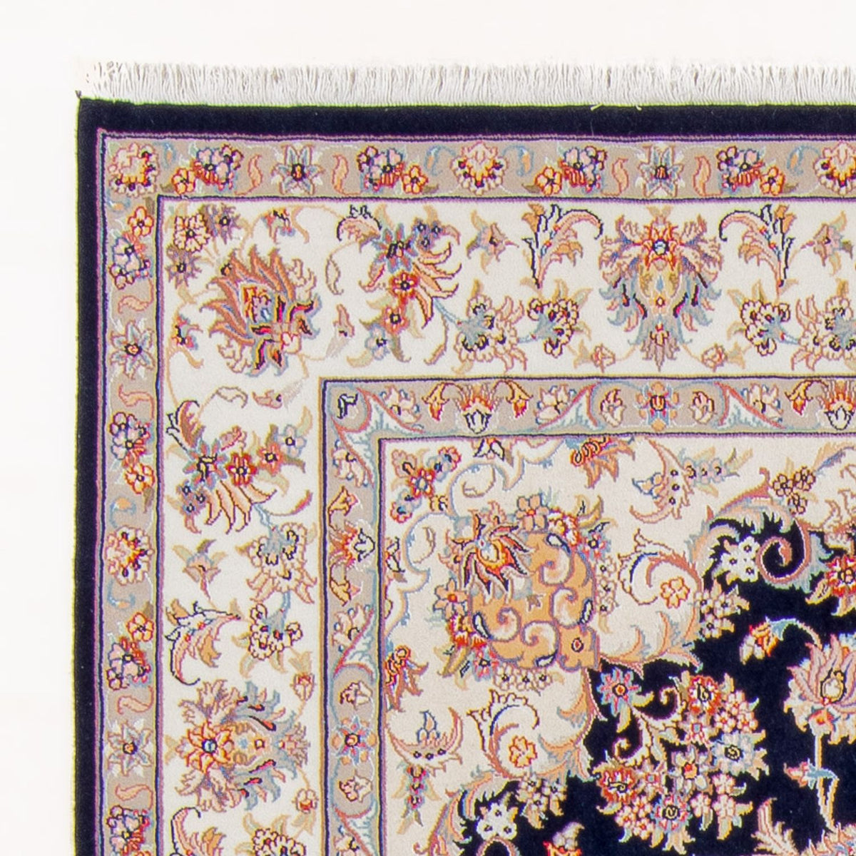 Täbriz - 50 Raj Teppich 169x236cm - Perserteppich - dunkelblau