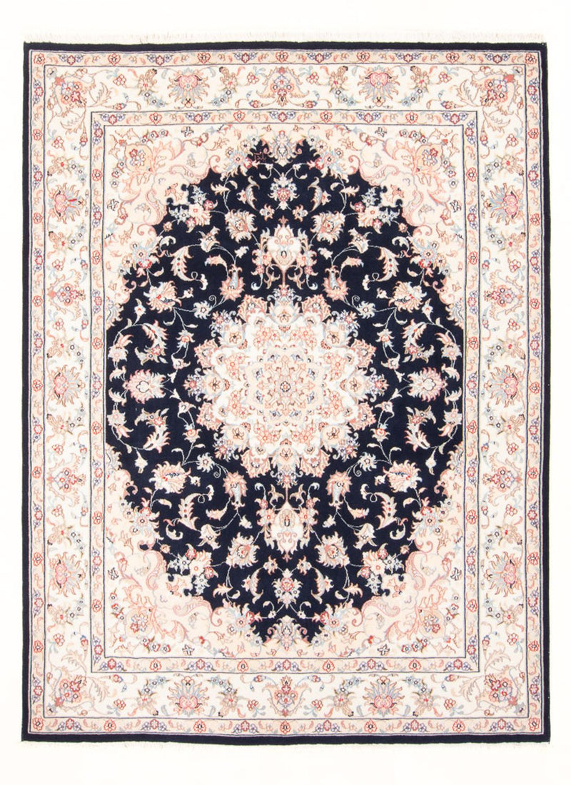 Täbriz - 50 Raj Teppich 150x203cm - Perserteppich - dunkelblau