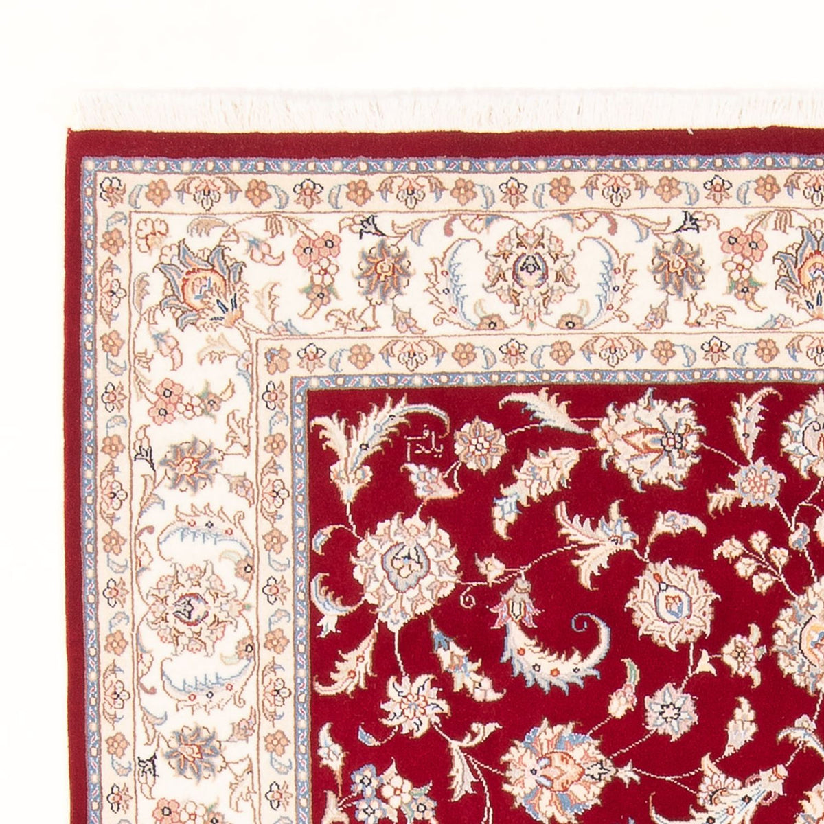 Täbriz - 50 Raj Teppich 147x206cm - Perserteppich - rot