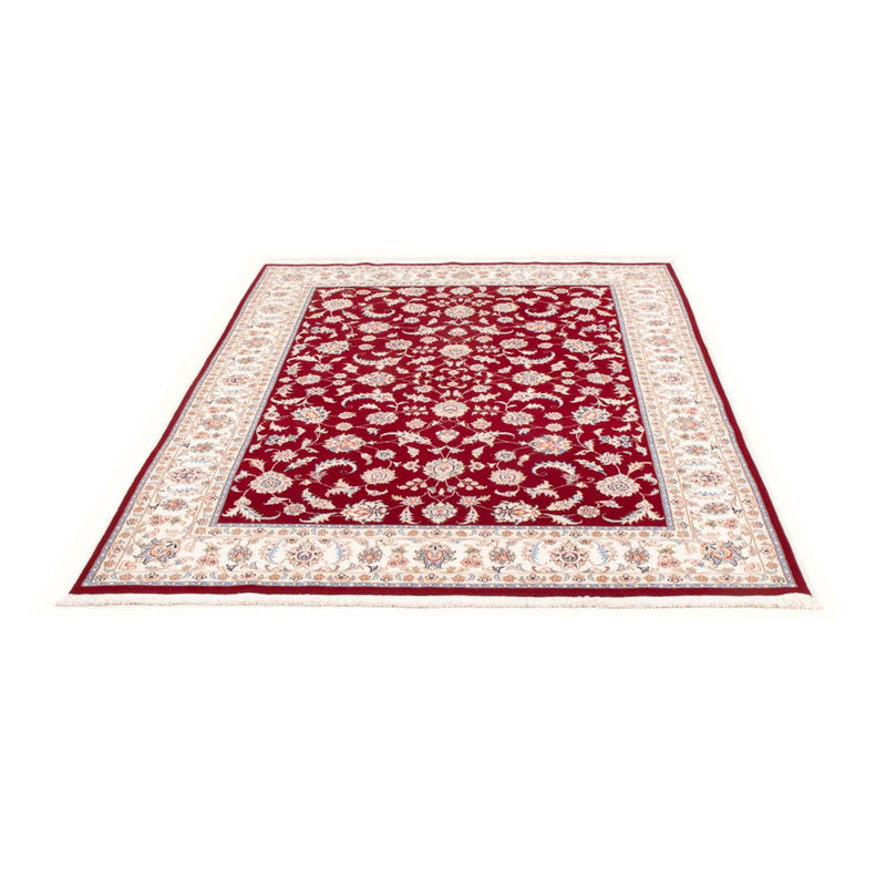 Täbriz - 50 Raj Teppich 147x206cm - Perserteppich - rot