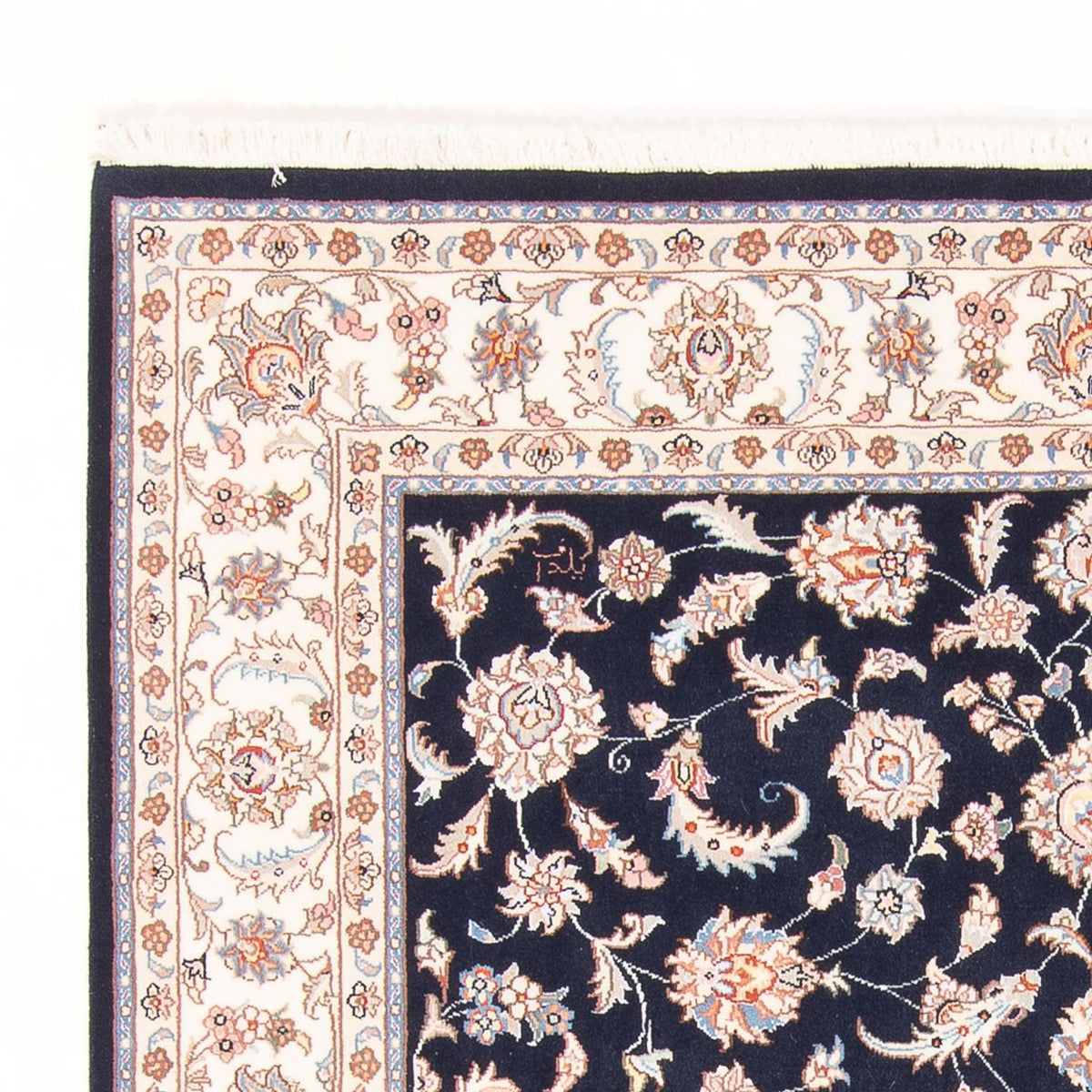 Täbriz - 50 Raj Teppich 150x196cm - Perserteppich - dunkelblau