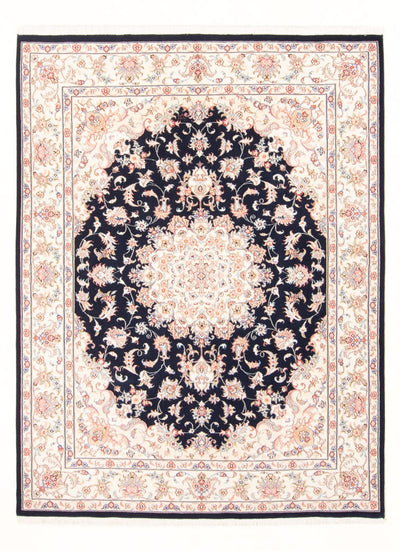 Täbriz - 50 Raj Teppich 147x199cm - Perserteppich - dunkelblau