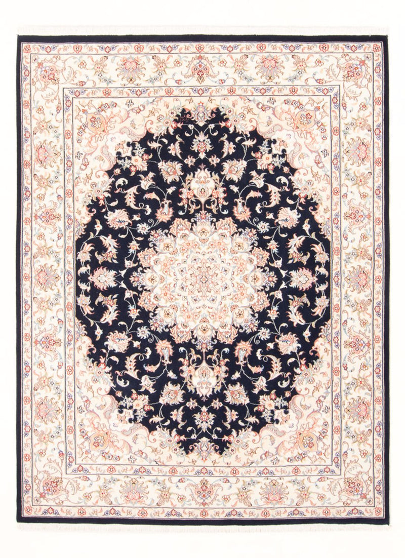 Täbriz - 50 Raj Teppich 147x199cm - Perserteppich - dunkelblau