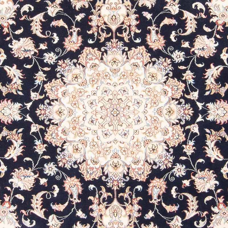 Täbriz - 50 Raj Teppich 147x199cm - Perserteppich - dunkelblau