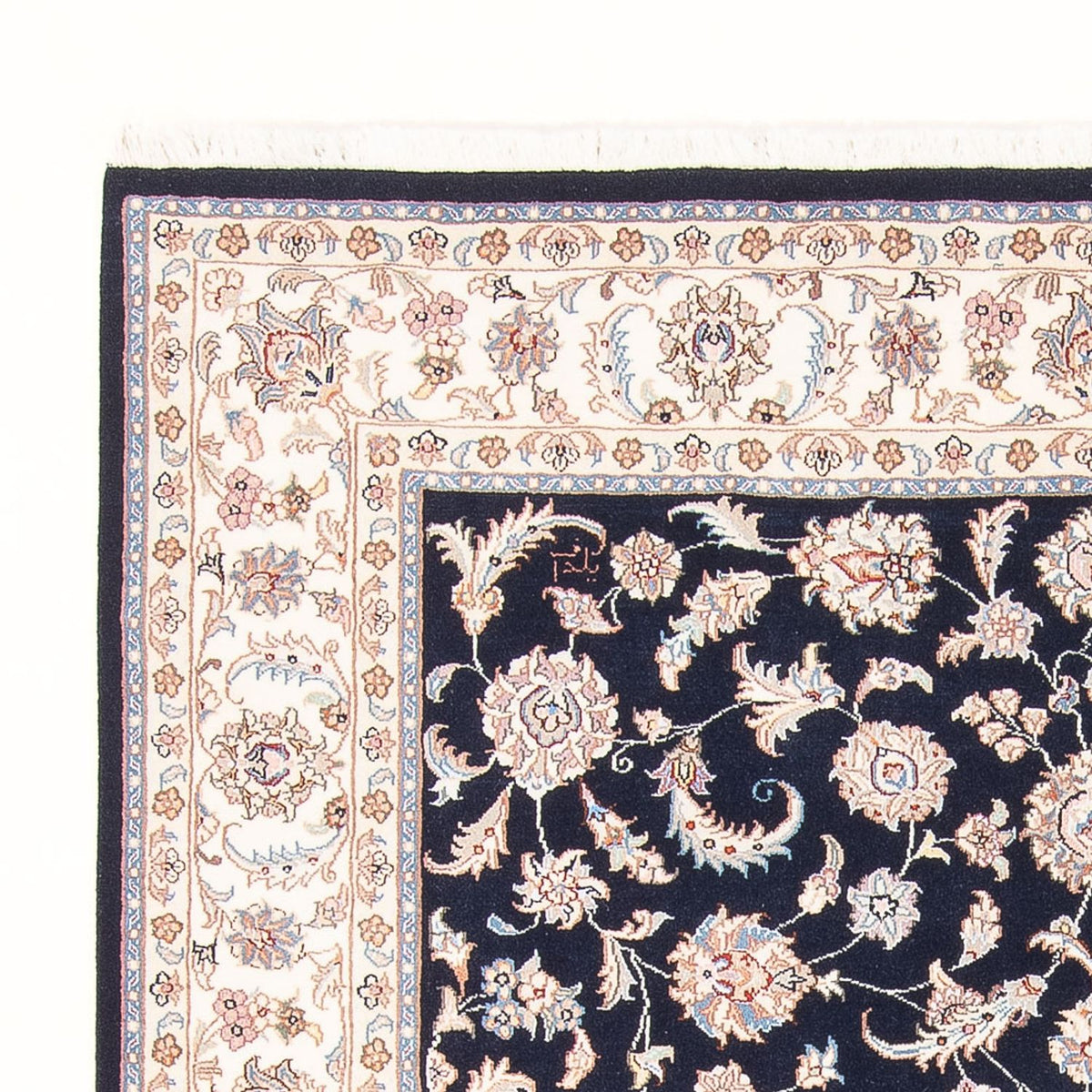 Täbriz - 50 Raj Teppich 151x202cm - Perserteppich - dunkelblau