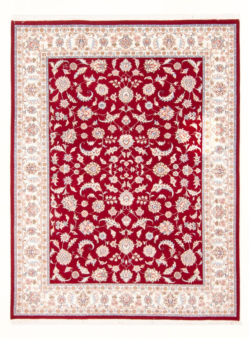 Täbriz - 50 Raj Teppich 149x203cm - Perserteppich - rot