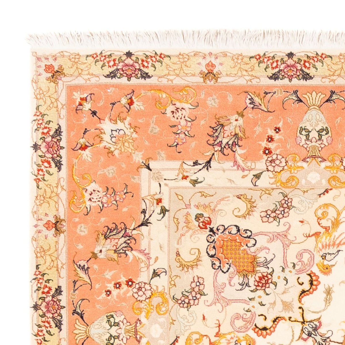 Täbriz - 50 Raj Teppich 203x205cm - Perserteppich - creme