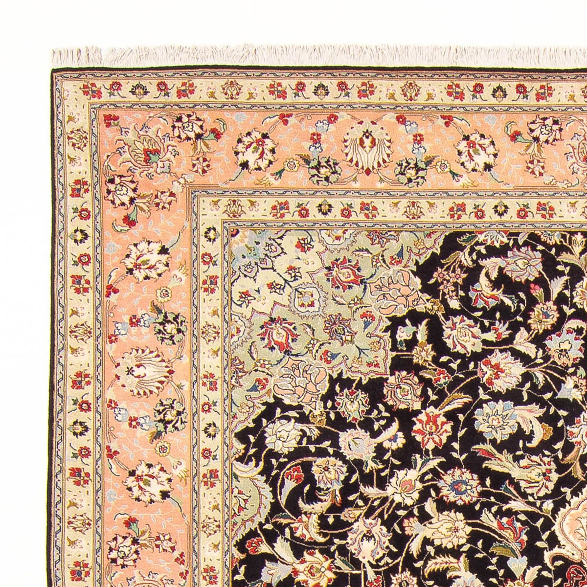 Täbriz - 50 Raj Teppich 207x293cm - Perserteppich - dunkelblau