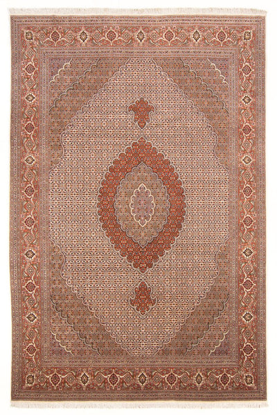 Täbriz - 50 Raj Teppich 195x304cm - Perserteppich - dunkelbeige