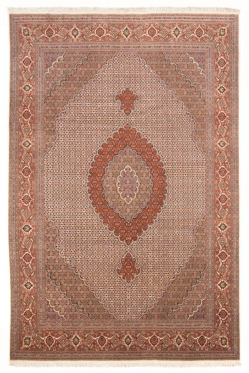 Täbriz - 50 Raj Teppich 195x304cm - Perserteppich - dunkelbeige