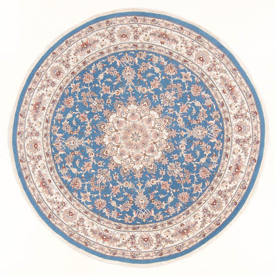 Täbriz - 50 Raj Teppich 200x200cm - Perserteppich - blau