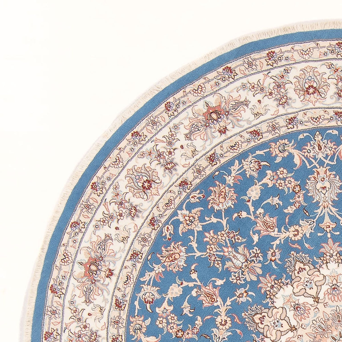 Täbriz - 50 Raj Teppich 200x200cm - Perserteppich - blau