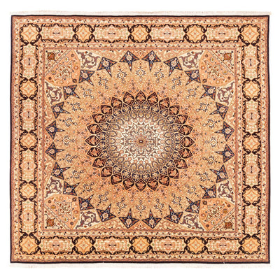Täbriz - 50 Raj Teppich 200x200cm - Perserteppich - hellbeige