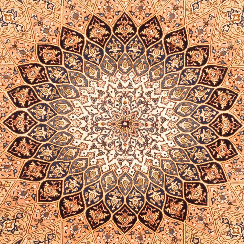 Täbriz - 50 Raj Teppich 200x200cm - Perserteppich - hellbeige